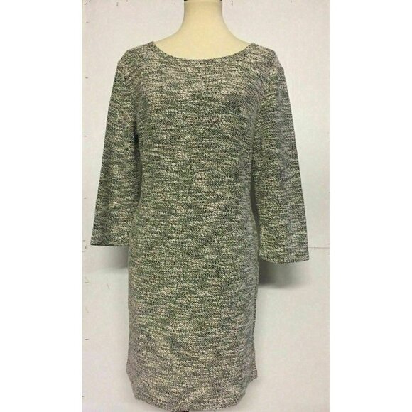 Angie Women's Heather Gray Knit Shift 3/4 Sleeve Sweater Dress Size L - Picture 4 of 10